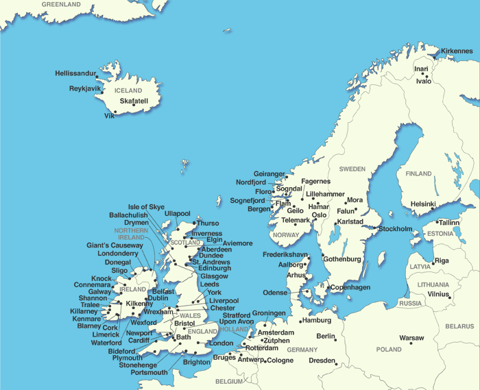 Northern Europe map