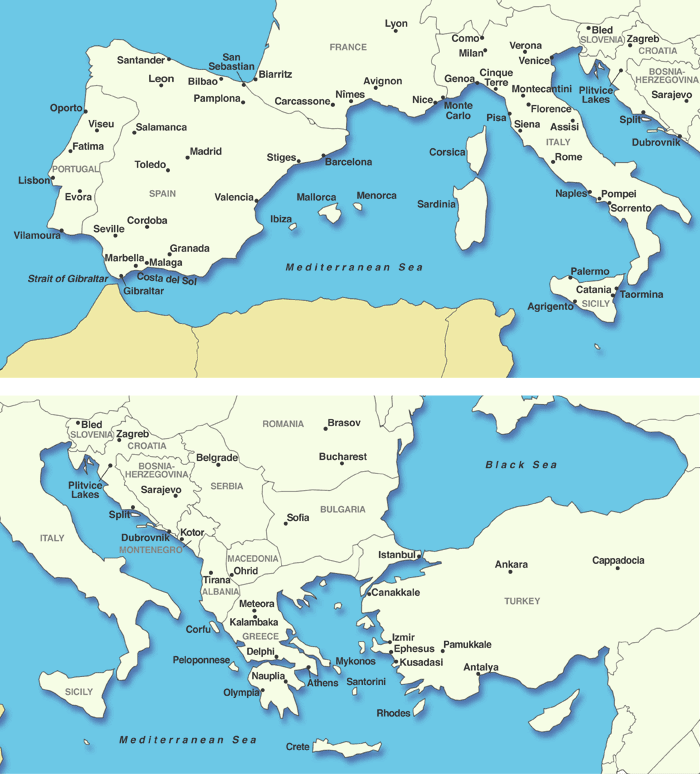 Southern Europe map